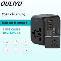 OULIYU Chuyển đổi phích cắm toàn cầu đa quốc gia Du lịch phổ quát Tiêu chuẩn châu Âu Đầu chuyển đổi tiêu chuẩn Mỹ Tiêu chuẩn Anh Tiêu chuẩn Đức phích cắm chuyển đổi universal travel adapter