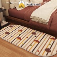 Ourunzhecartoon giả cashmere phòng ngủ thảm trải sàn đầu giường