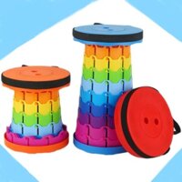 Outdoor Rainbow Folding Stool Portable Chair Adjustable Rainbow Telescopic Stool Fishing Telescopic Folding Stool