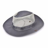 Outdoor Sport Hiking Fishing Camping Hat Wide Brim Cap Breathable Mesh Cap Grey - intl