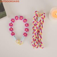 Outdooroasis Dây điện thoại dài 2 trong 1 Boho, Dây đeo điện thoại di động Dây đeo chéo Hoa cúc Dây thẻ làm việc, Mặt dây chuyền Phụ kiện thủ công DIY đầy màu sắc Móc dây đeo cổ tay Macrame