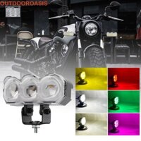 Outdoroasis 3Lens Đèn pha, Đèn LED xe máy chống nước siêu sáng, Cảnh báo đèn pha thay thế Đèn pha đa năng Màu trắng Vàng RGB Lái xe Đèn sương mù Phụ kiện ô tô
