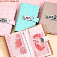 Outdoroasis Chất kết dính ngân sách có khóa, Sổ tay tiết kiệm Vỏ nhỏ Tiết kiệm chất kết dính tiền, Ví đựng dụng cụ lập kế hoạch da PU có thể đổ lại