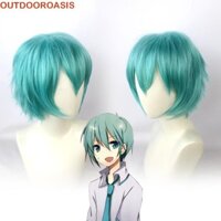 Outdoroasis Nam Miku Cosplay Tóc Giả, Anime Vocaloid Mikuo Cosplay Tóc Giả, Trang Phục Hóa Trang Tóc Tổng Hợp Chịu Nhiệt Tự Nhiên Tóc Ngắn Xanh Đảng Sinh Nhật