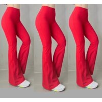 OUTLET - Quần Dài Thể Thao Nữ Cạp Cao Ống Loe Trơn Tập Thể Thao Gym Yoga Đi Chơi Cao Cấp