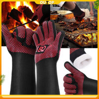 Outop 1 Đôi Găng Tay Nướng Bbq Nhẹ Chống Trơn Trượt 662 °Găng tay nấu ăn nhà bếp chống bỏng F chịu nhiệt