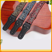 Outop 5cm Dây Đàn Guitar Rộng Có Thể Điều Chỉnh Chiều Dài Họa Tiết Thêu Nổi Bật Dây Đàn Guitar Acoustic Bass Phụ Kiện