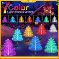 Outop Đèn sân vườn năng lượng mặt trời Cảnh quan chống nước ngoài trời Trang trí sân vườn Đèn bãi cỏ 7 màu Thay đổi sứa Đèn năng lượng mặt trời