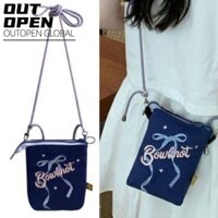 OUTOPEN Túi đeo chéo OUTOPEN, Túi thắt nơ Y2K thông thường, Túi đeo vai du lịch nơ chữ mùa xuân hè