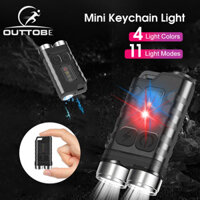 Outtobe Mini Flashlight Portable Keychain Torch Multi-Function Key Chain Lamp USB Rechargeable LED Flash Light Wate