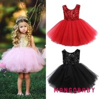 ✿Ô✿Váy bé gái hoa đầm Tutu Party Ball Gown Dress Backless Váy lưới rắn