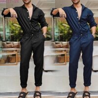 Overalls Jumpsuits Streetwear Thin Style Trousers Overalls Solid Color