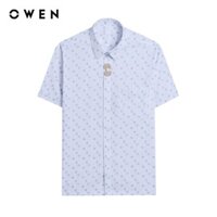 OWEN - Áo sơ mi ngắn tay Body Fit AB250035NT màu Trắng chất liệu Viscose-Polyester-Spandex