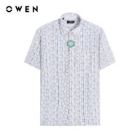 OWEN - Áo sơ mi ngắn tay Relax Fit AE230072NT màu Trắng chất liệu Viscose-Polyester