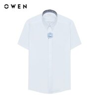 OWEN - Áo sơ mi ngắn tay Slim Fit AS240644N màu Trắng chất liệu Polyester Nano