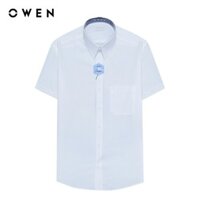 OWEN - Áo sơ mi ngắn tay Regularfit AR240654NT màu Trắng chất liệu Polyester Nano