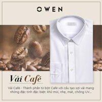 OWEN - Áo sơ mi trắng dài tay Owen chất Cafe chống nhăn, co dãn - Slimfit Regular fit - 42 Regularfit