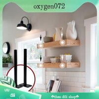 Oxygen072 Giá đỡ nổi ẩn giá treo tường 2 miếng sắt chống rỉ màu đen cho phòng khách