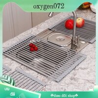 Oxygen072 Giá Inox 304 Để Chậu Bồn Rửa Bát - Rổ Gác Bồn Rửa Chén Đa Năng có thể gập lại Chống gỉ không trượt