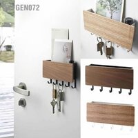 Oxygen072 Móc treo chìa khóa tường Nhật Bản bằng gỗ với 5 móc đa năng miễn phí cho gia đình