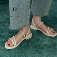 OY SHOES giày sandal nữ đi học giá rẻ -Dép bệt thoải mái với đế cao su 1cm