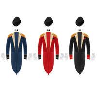 Oyolan Nam Xiếc Ringmaster Bộ Trang Phục Dài Tay Ve Áo Viền Vai Áo Khoác Có Mũ Cổ Găng Tay Cho Lễ Hội Cosplay Đảng Hiệu Suất