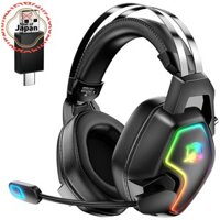 Ozeino Gaming Headset Gaming Headphones Ps5 Ps4 Switch Headset Bluetooth Headphones Wireless【TYPE-C&USB Wireless Receiver/Bluetooth/3.5mm Wired 3WAY Connection】ENC Noise Cancelling 18 Hours Continuous Use PC Smartphone 50MM Driver 7.1ch Low Latency with M