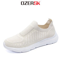 Ozersk Giày Đi Bộ Nữ Thời Trang Dệt Ruồi Lưới Thở Thoải Mái Thời Trang Đơn Giản Điều Dưỡng Chống Trơn Trượt Giày Thể Thao Tất Thường Ngày