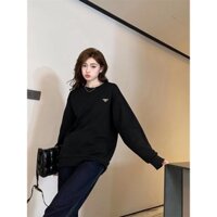 P-r99ad - Áo sweater Cổ Tròn logo Trước Ngực Thân Thiện Với Da Thoải Mái Thoáng Khí Và Thoải Mái Đặc Biệt Thích Hợp Cho Cả Nam Và Nữ