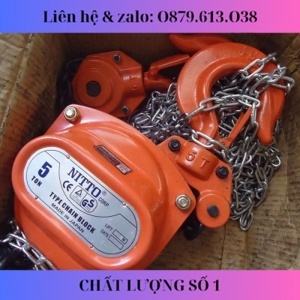 Pa lăng xích kéo tay nitto 5 tấn 3 mét