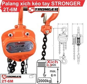 Pa lăng xích kéo tay Stronger 2T-6M