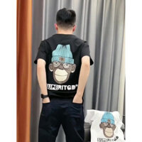 Pa paul frank / Big Mouth Monkey Pure Cotton Tay Ngắn Cổ Tròn Rời Áo Thun Ngôi Sao Hàng Có Sẵn