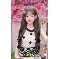 [Paandab] Áo dệt kim thêu hoa rỗng mùa hè dành cho nữ cổ tròn cổ điển Áo Crop Top JOO