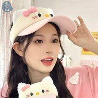 [Paandab] Mũ trần dễ thương Hello Kitty Mũ bóng chày thông thường mùa hè Mềm mại ngọt ngào Y2k Cô gái sinh viên Mũ chống nắng JOO