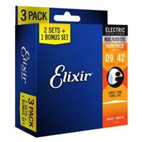 Pack 3 bộ Dây Đàn Guitar Electric Elixir 16540 (Cỡ 9-42 –  Phủ lớp Nanoweb cao cấp)