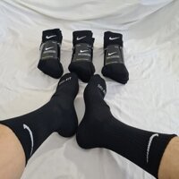 Pack 3 đôi tất thể thao Nike cổ cao DRIFIT màu đen - Free ship + Quà tặng Loved socks by TatsTats.vn