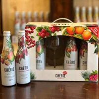 Pack 6 chai bia Cherie 330ml tặng 1 ly thủy tinh chính hãng
