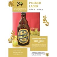 Pack 6 chai bia tươi thủ công Pilsner Lager (Craft Beer Pilsner Lager) - Độ cồn 5% - Độ đắng 25