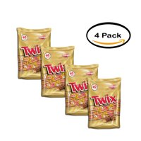 PACK OF 4 - TWIX Caramel Minis Size Chocolate Cookie Bar Halloween Candy Bag, 40 oz