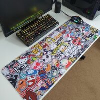 Pad chuột cỡ lớn lót bàn phím, miếng lót chuột, bàn di siêu mượt trải bàn kích thước lớn - Hàng chính hãng - 80x30 cm - Sticker Full