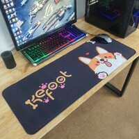 Pad chuột cỡ lớn lót bàn phím, miếng lót chuột, bàn di siêu mượt trải bàn kích thước lớn - Hàng chính hãng - 80x30 cm - Kefoot đen