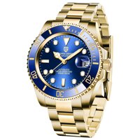 Pagani Design Japanese Movement Waterproof Watch, Ceramic Bezel, Stainless Steel Bracelet, Gold Fashionable Men's 40MM Watches