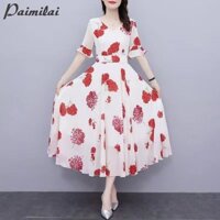 Paimilai  Váy nữ Thời trang mới Phiên bản Hàn Quốc Váy Maxi Bohemian đi biển eo