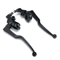 Pair Black Aluminum Motorcycle Brake & Clutch Lever For Honda CG 125 Cable Front Brake