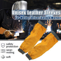 Pair Gardening Welder Arm Sleeves Protector Men Women Thorn Proof Leather Protective