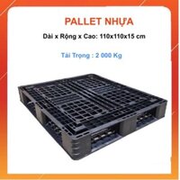 Pallet Nhựa Cũ 110x110x15cm Đen, Tải Trọng 2000Kg, Pallet Nhựa Cũ, Pallet Đen, Pallet Lót Sàn, Pallet