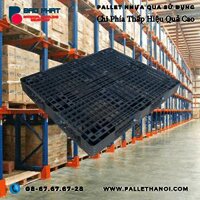 Pallet nhựa cũ KT 1200x1000x120 mm (Màu Đen)