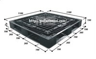 Pallet nhựa cũ KT: 1100x1100x150 mm (Màu Đen)