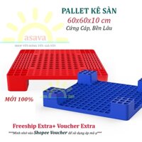 Pallet Vuông Nhựa 60x60x10 cm Mới 100%- Lót Sàn, Kê Đồ, Chất Hàng Hóa- Cứng Cáp,Bền Lâu, Tiện Dụng.
