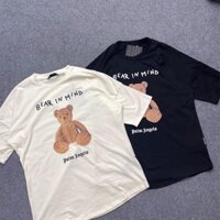 Palm Palm Thiên Thần Thiên Thần Gấu Bông In Chữ Rơi Tay Ngắn Rời Áo Thun Mỹ Xu Hướng